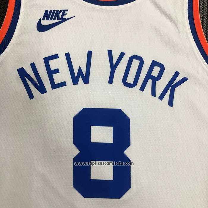 Camiseta New York Knicks Kemba Walker #8 75th Anniversary Blanco